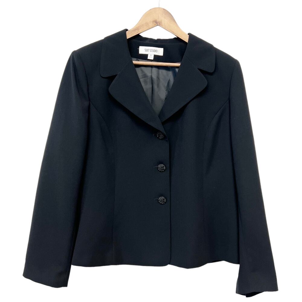 Suit Studio Womens Blazer‎ Jacket Size 16 Minimalist Corporate Chic